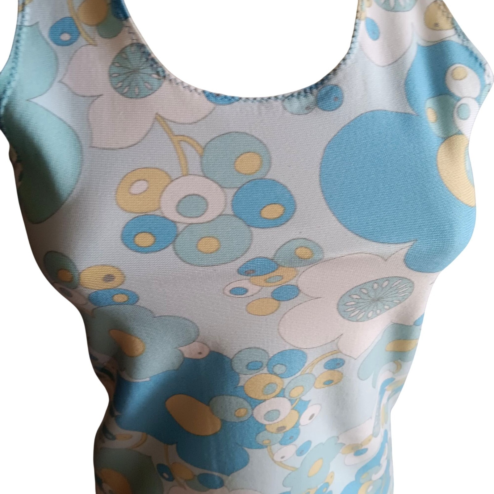 Stretch Knit Psychadelic Small Vintage Top 1960’s 1OF1 Handmade Flower Tank Top