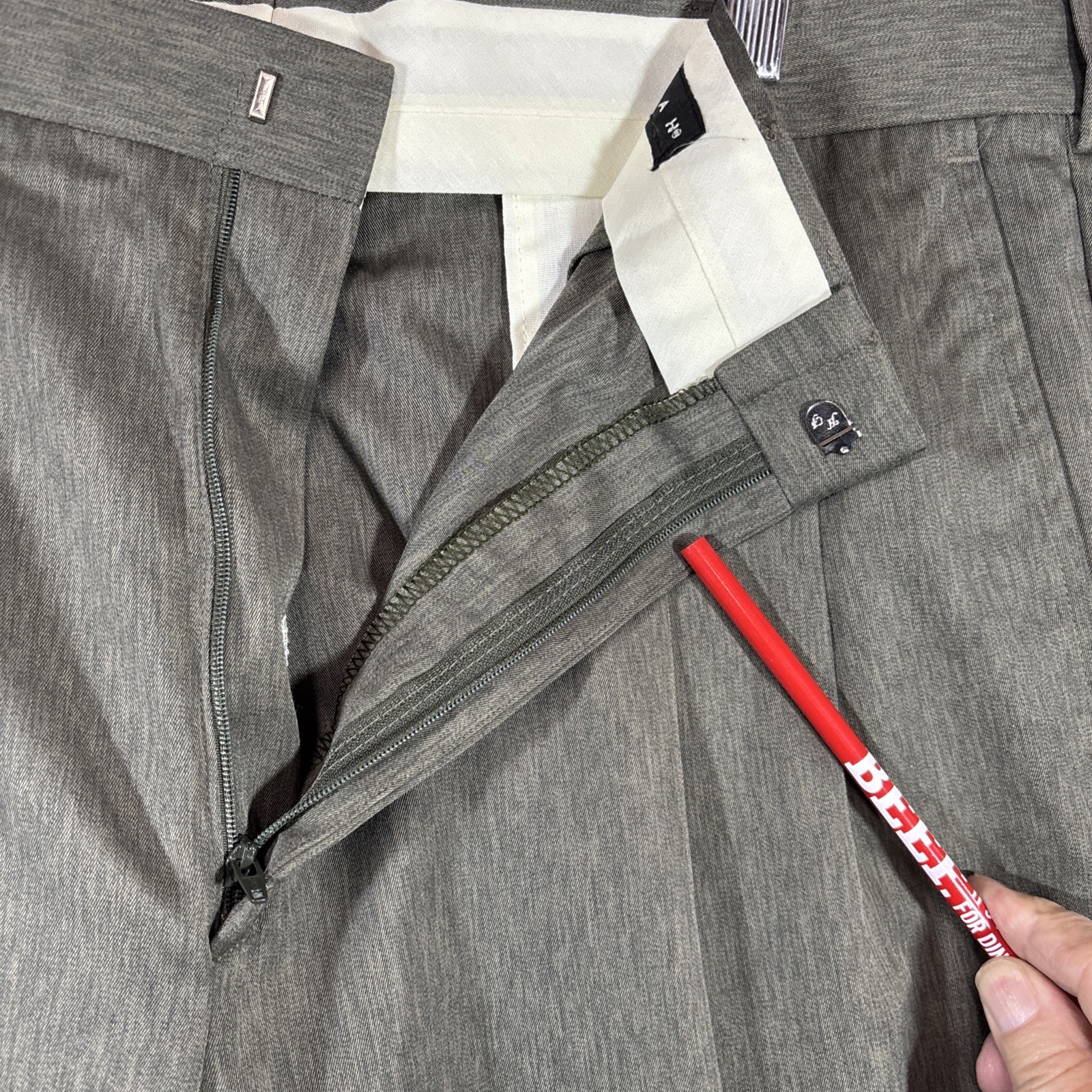 VTG 80s Farah Brown Polyester Pleated Pants 28×25 Disco Saturday Night Fever