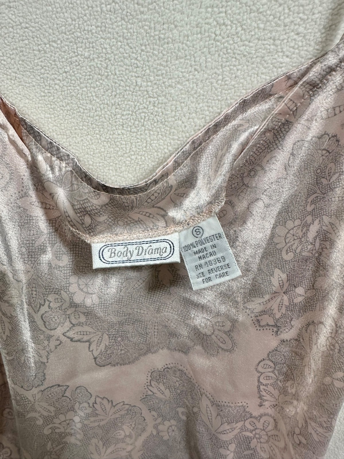 Vintage BODY DRAMA Pink Patterned Cami Slip Dress