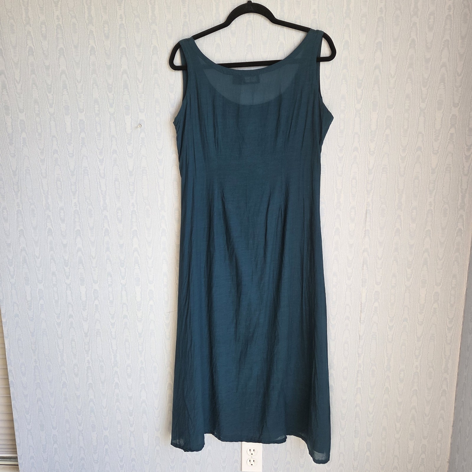 Vtg 90s Starina Medium Dress Shift Sheath Teal Maxi Fairy Grunge Renaissance