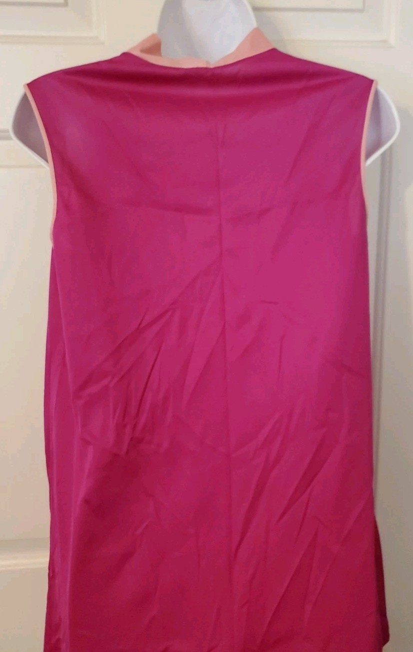Vtg Vanity Fair Magenta Pink Nylon Short Nightgown Dress X-Small Sleeveless