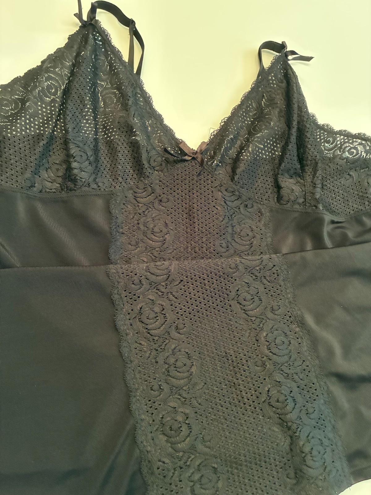 BODYFORM LACE FULL SLIP Short Dress Plus Size 3X Black STRETCH Smoother FEMME