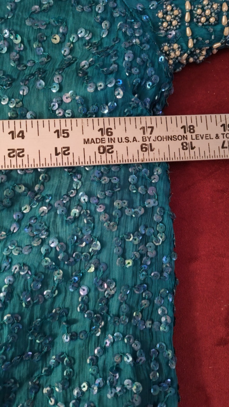 Vintage Victorian Silk Sequin Dress Size Sm 6/8 Embellished Emerald Green Peplum