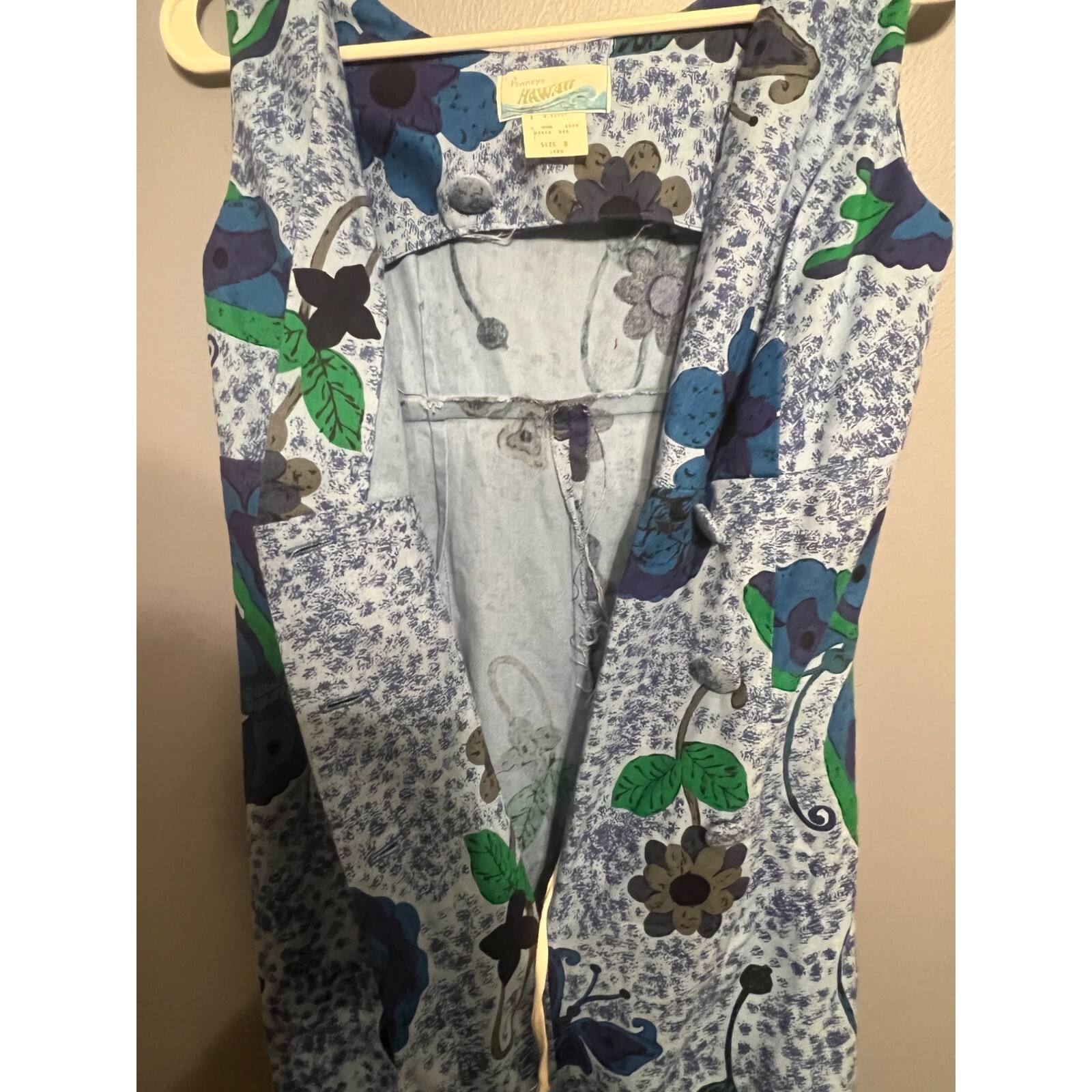 Vintage 70s Penneys Hawaii Women’s Floral Button Front Floral Maxi Dress Size 8