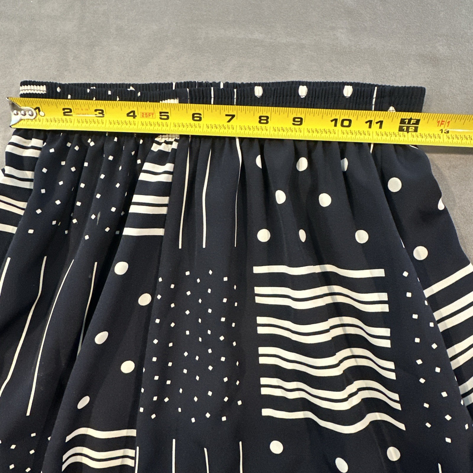 Vintage Mod Nautical Graphic Preppy Maxi Womens Skirt S USA Made Navy Indie Boho
