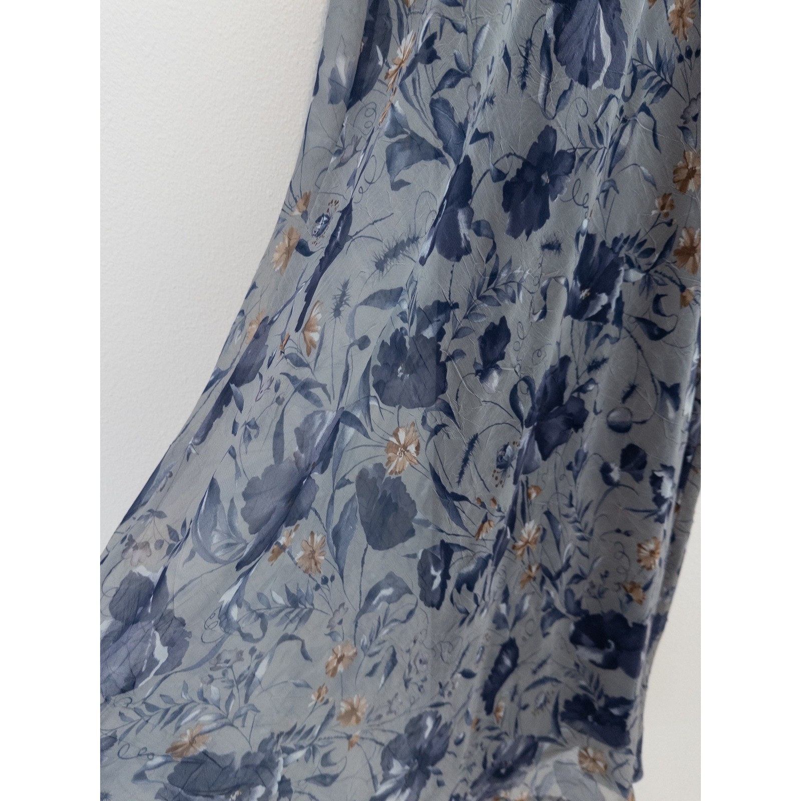 Vintage 90s Tracy Richards Dress Womens 18WP Gray Floral Chiffon Garden Party