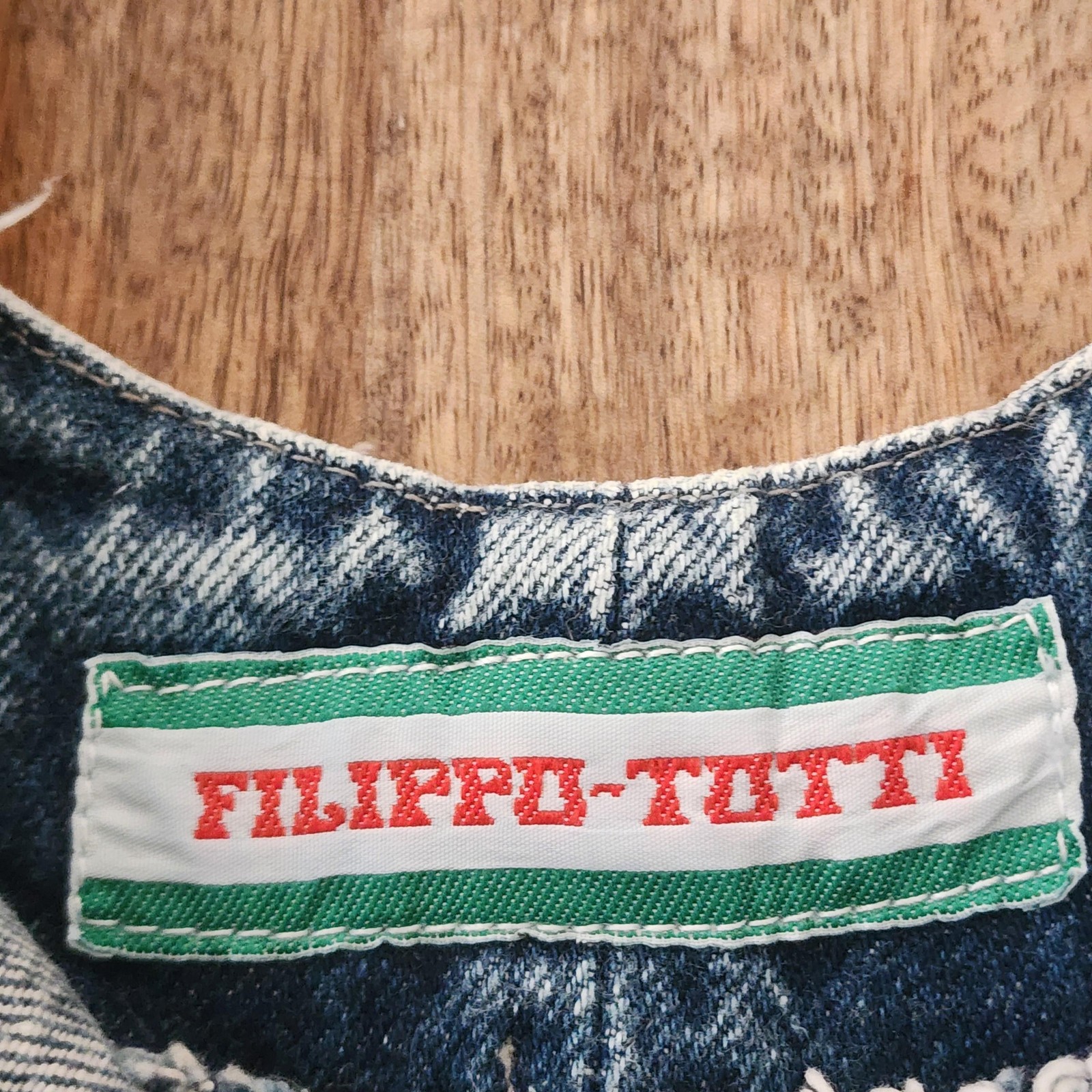 Vintage Filippo Totti Dress Womens 7/8 Blue Denim Overall Jumper Acid Wash 80s