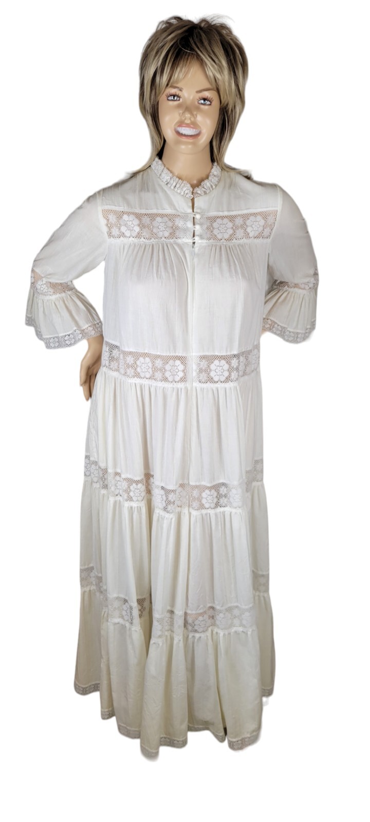 Vtg 70’s David Brown California Brownstone Studio Prairie Boho Cottagecore Dress