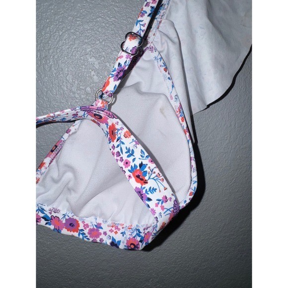 VYB Vicious Young Babes Sweet Shop Floral Ruffle Bikini Top Medium NWT