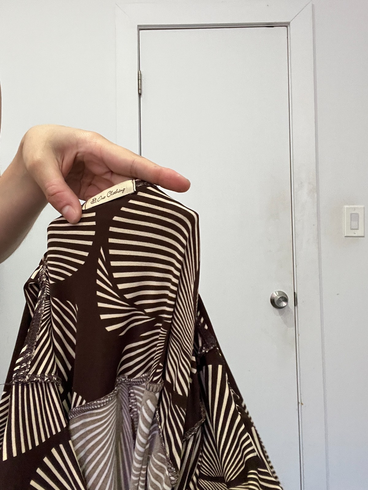 Vintage Groovy y2k Brown Patterned Dress by One Clothing