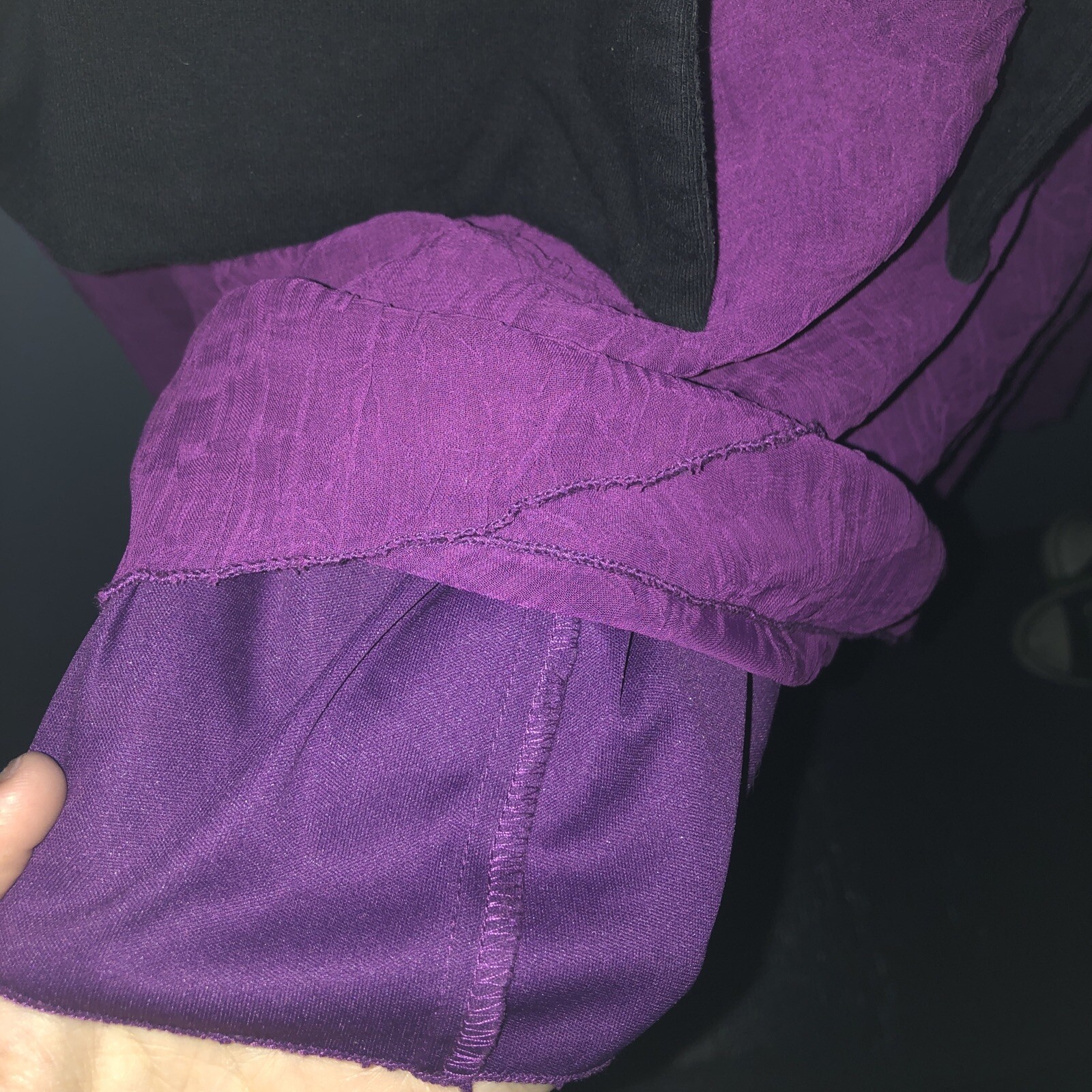 Vintage B. Darlin Purple Crinkle Layered Dress Hi Low Size 5/6 Beautiful 90s Y2K