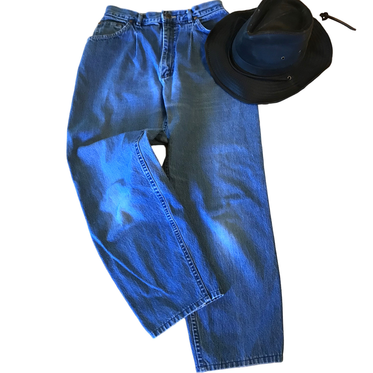 Pleated High-Waisted Jeans, Riders by Lee Vintage 80s Union Label Size 13