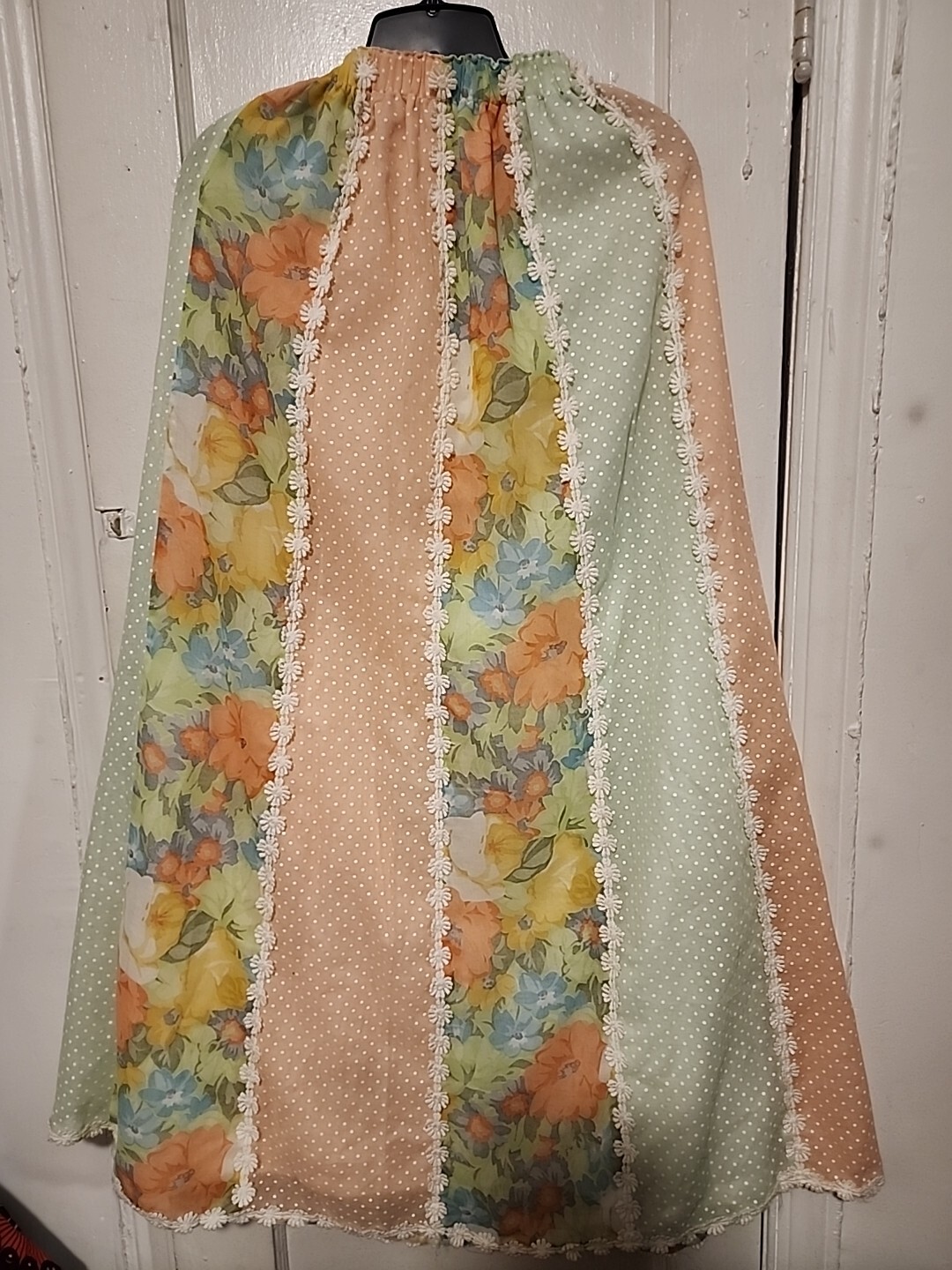 True Vintage Mr. Hank Boho Granny A-Line Maxi Skirt Floral Fully Lined