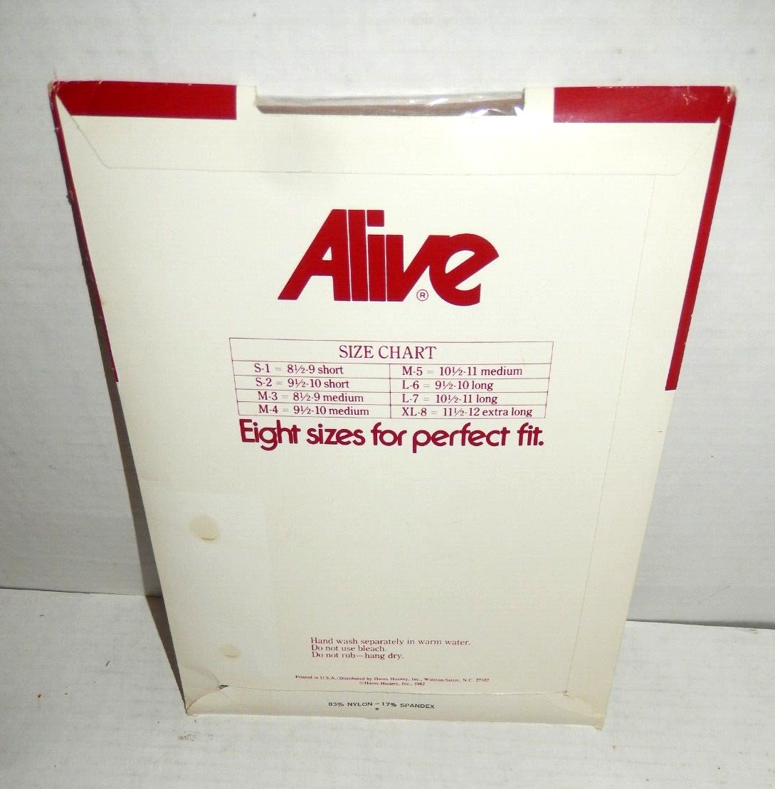 Vintage Hanes Alive Sheer Support Stockings 9 1/2-10 Short Driftwood