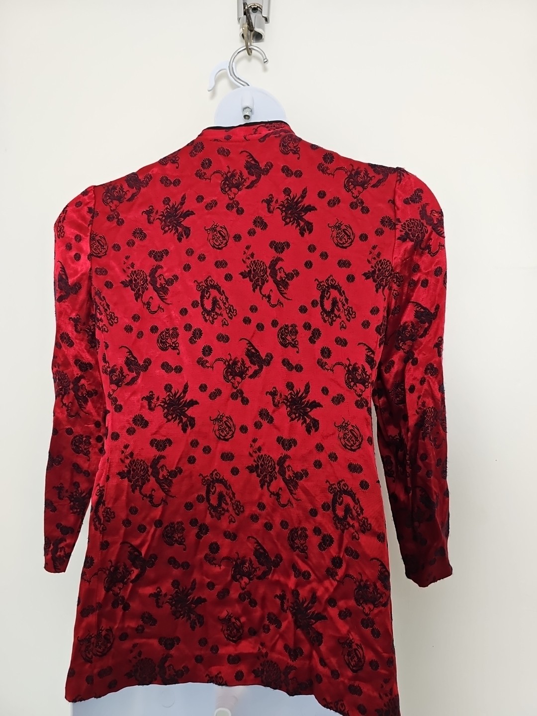 R&M Richards Vintage Red Embroidered Nehru Oriental Jacket Blazer Petite 12P