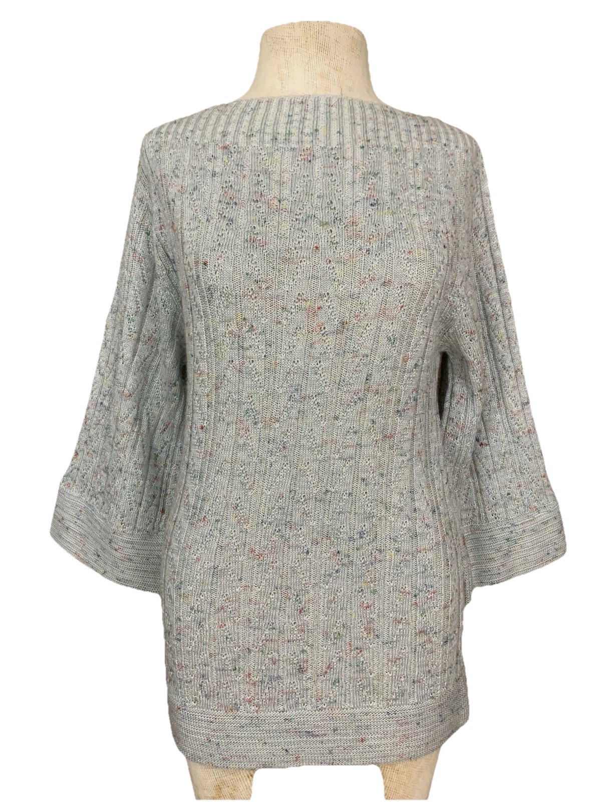 Vintage 1970’s Tunic Bell Sleeve Soft Knit Boat Neck Sweater Sz S/M Hippie Boho