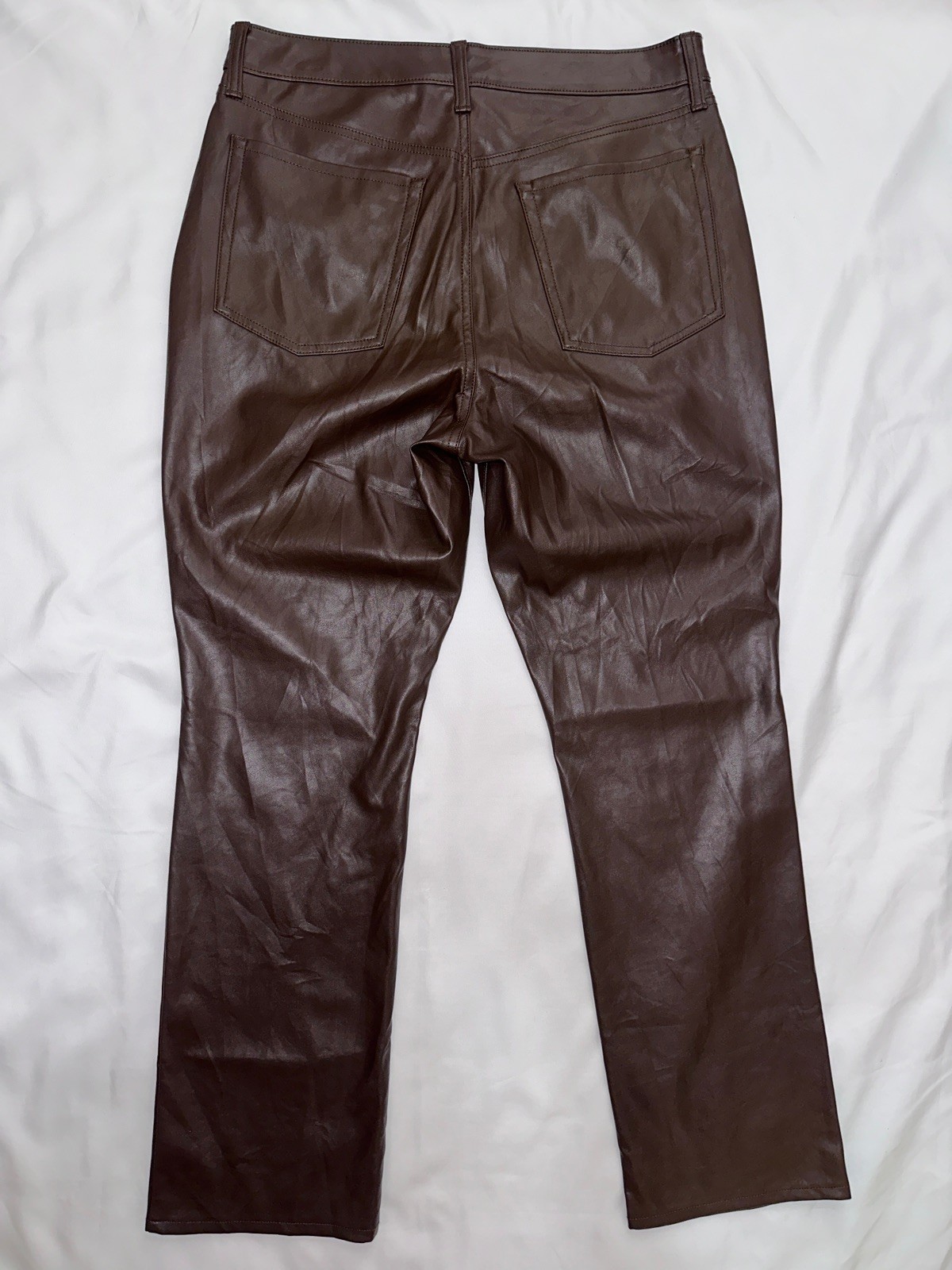 Old Navy Brown High Rise Boot-Cut Faux Leather Pants Sz 12 Tall