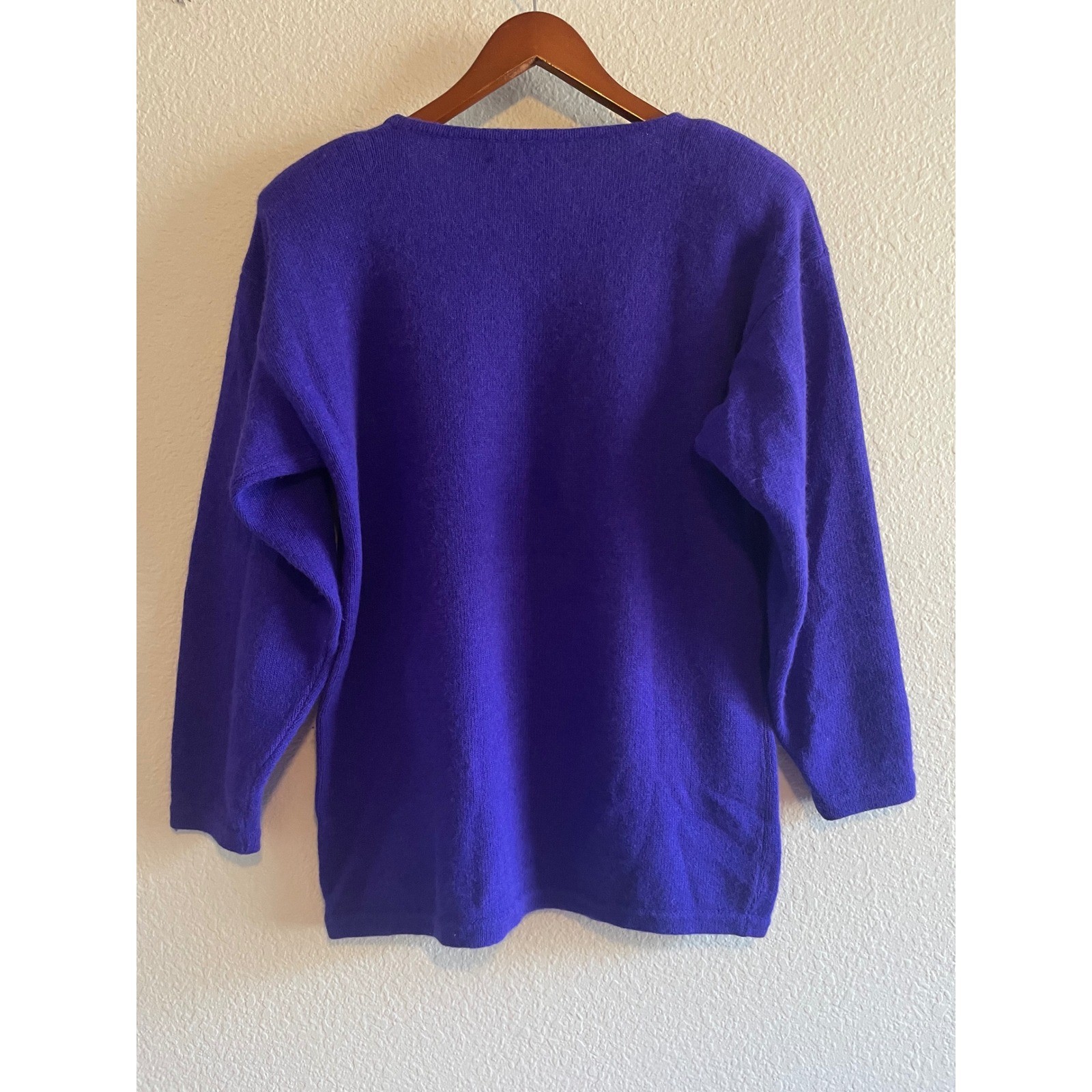 Marisa Christina Purple Angora Wool Sequin Heart Love & Diamonds Sweater Size M