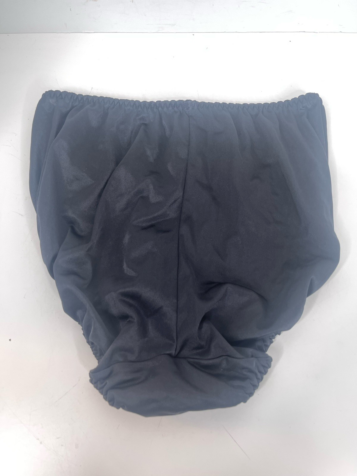 Vintage Olga Sheer Lace HI-CUT Panties #23107 black L Lacy Nylon Cotton 90s
