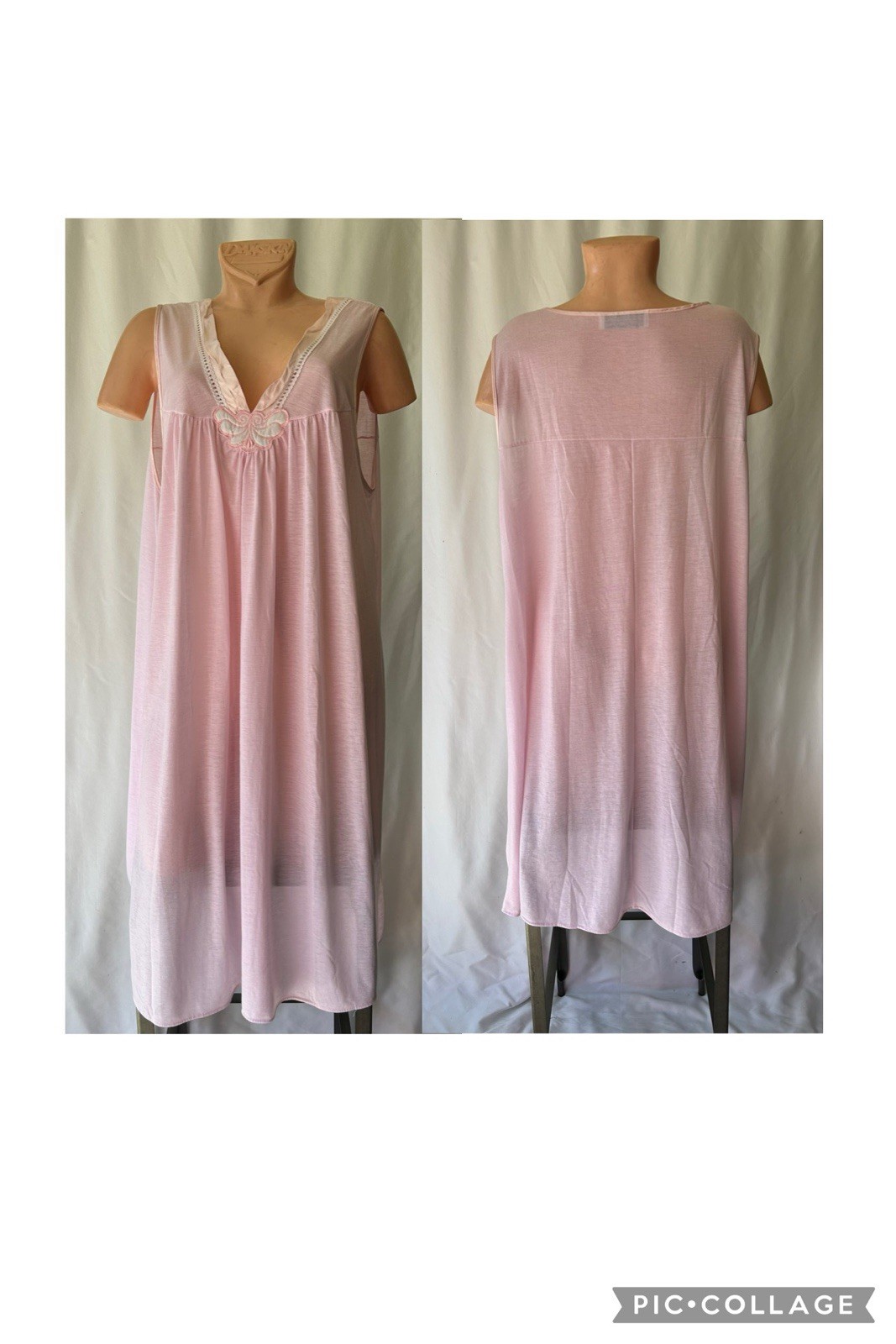 Vintage Vandemere Lightweight Pink Nightgown Satin Trim Size XXL