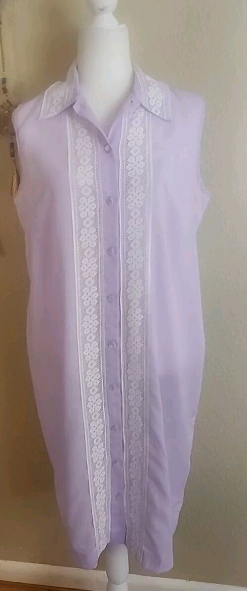 Vintage NPC Fashions Collard Buttun Up Dress Duster Size 18