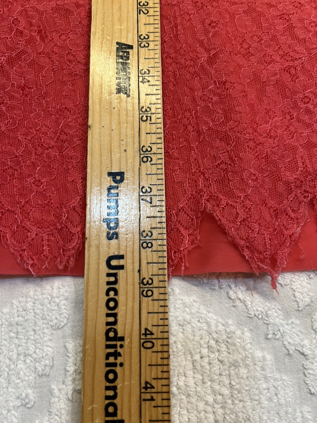 Vtg 50s/60s Luxite Kayser Slip Sz 32 Red/Pink & Lace Nylon Midi Repaired