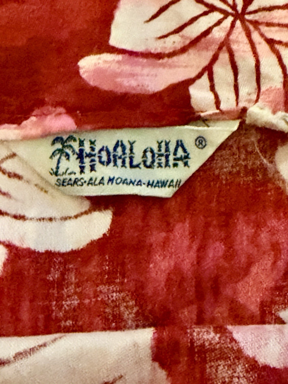 Vintage 60s Hoaloha Sears Ala Moana Hawaii Tiki Dress Sz S/M Hawaiian Side Slits