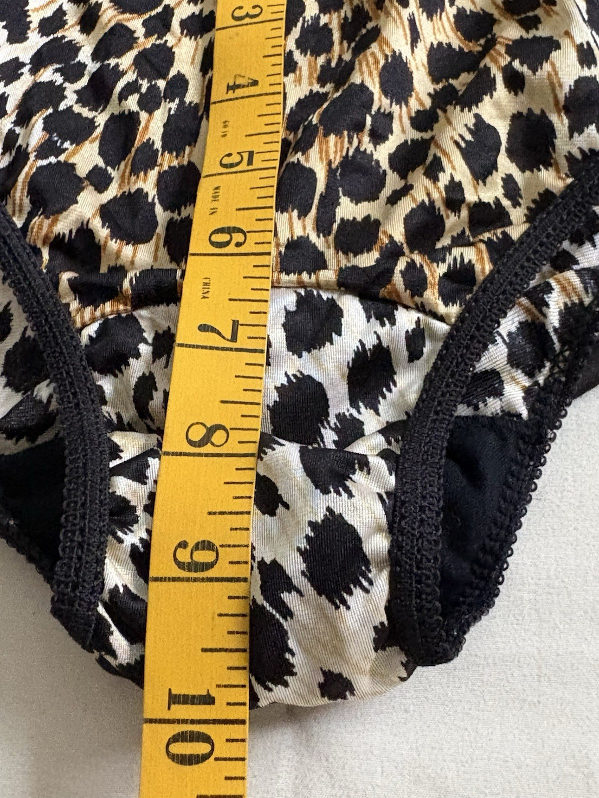 Vtg Nylon Granny Panties Sz 10 22/24 Leopard Animal Print Mushroom Gusset Briefs
