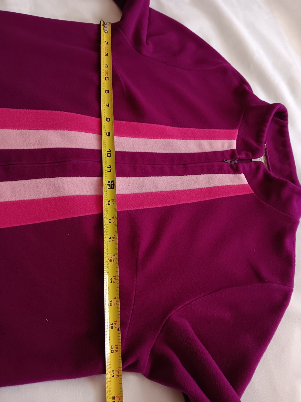 Vtg 70s JC Penney Velour Front Zip Robe 14 Fits L Purple Majenta Pink