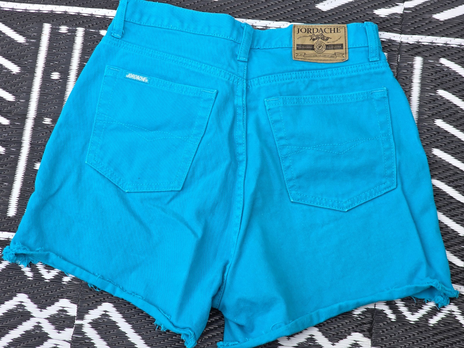 Vintage Denim Jean Shorts JORDACHE TURQUOISE 13/14 1980’s EUC