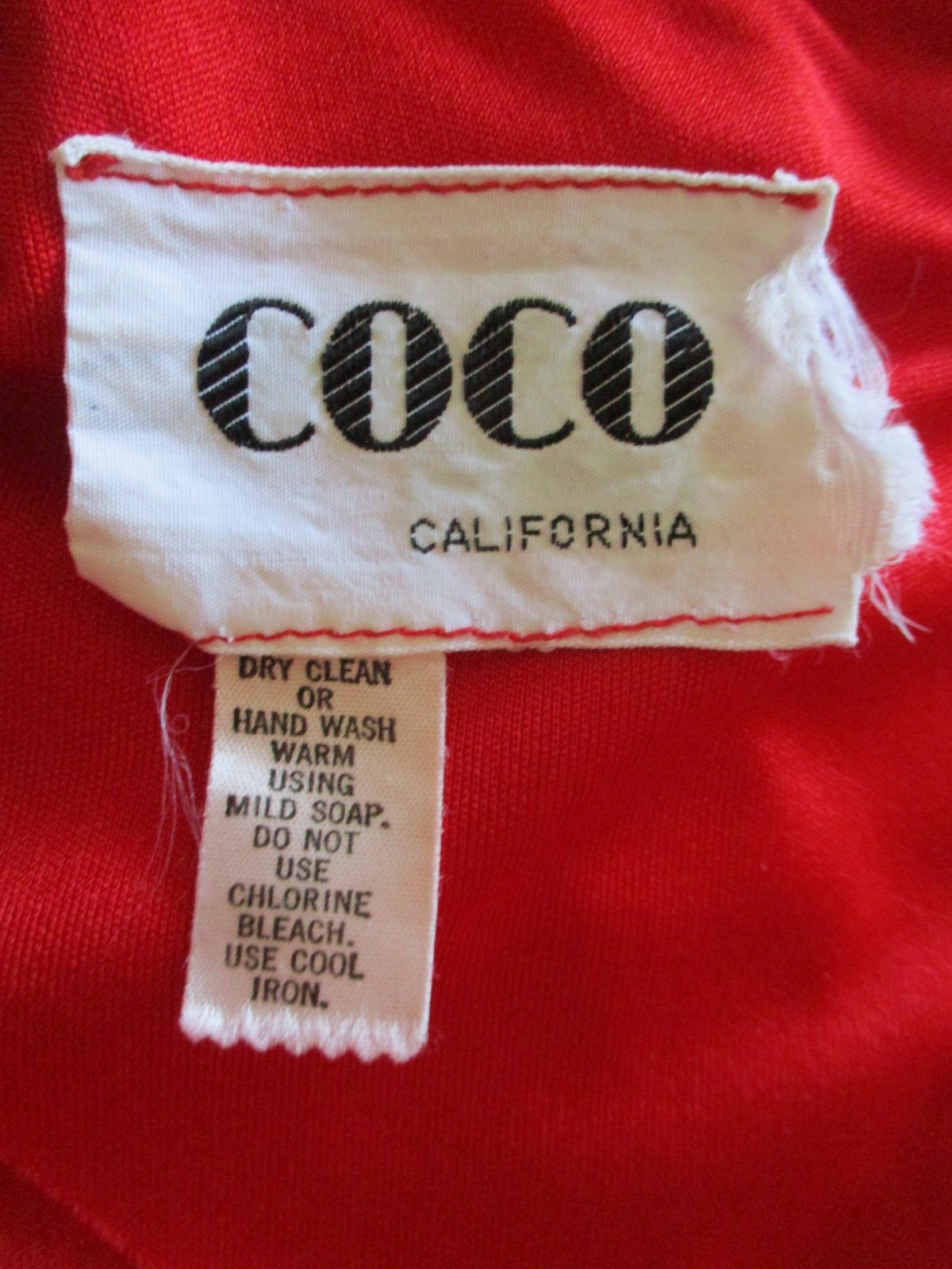 Vintage Coco California Midi Dress M Women Red Slinky Nylon Retro