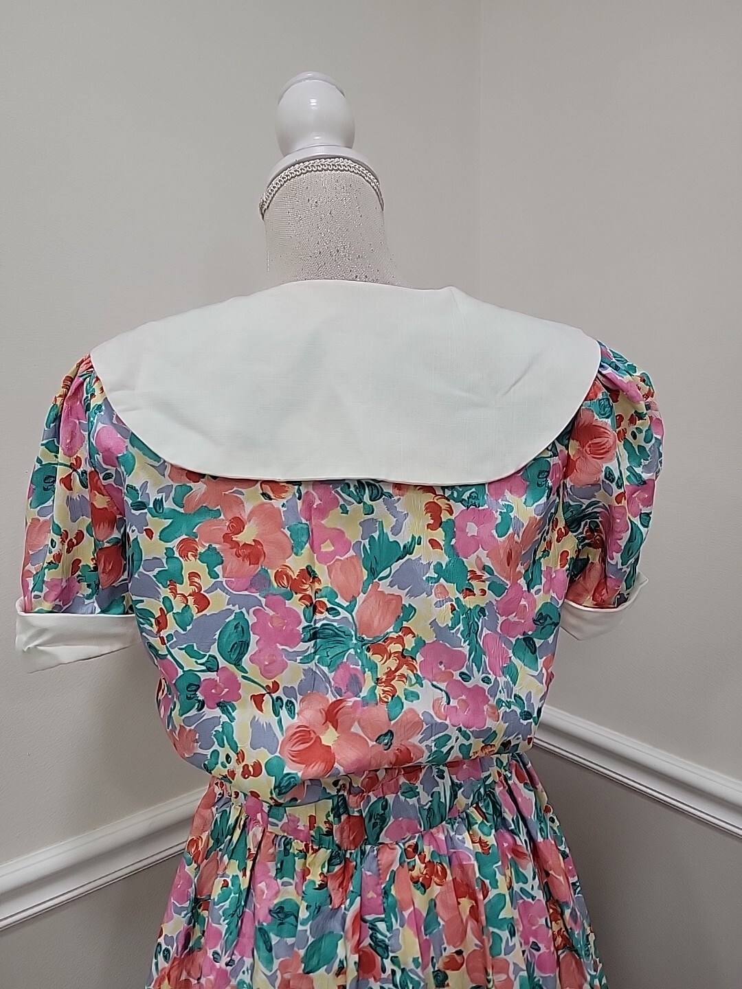 Vintage’80s Tea Garden Floral Party Dress/Handmade