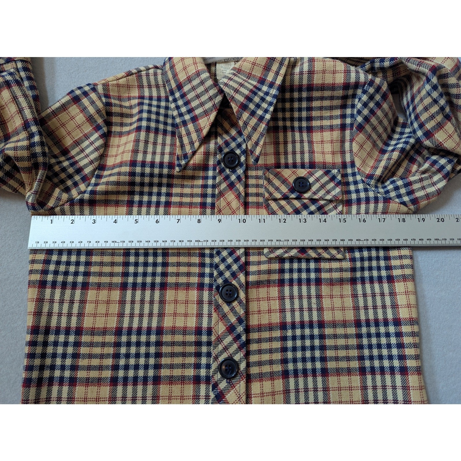 VTG 70s Bobbie Brooks Plaid Shacket S Dark Academia Retro Preppy ILGWU
