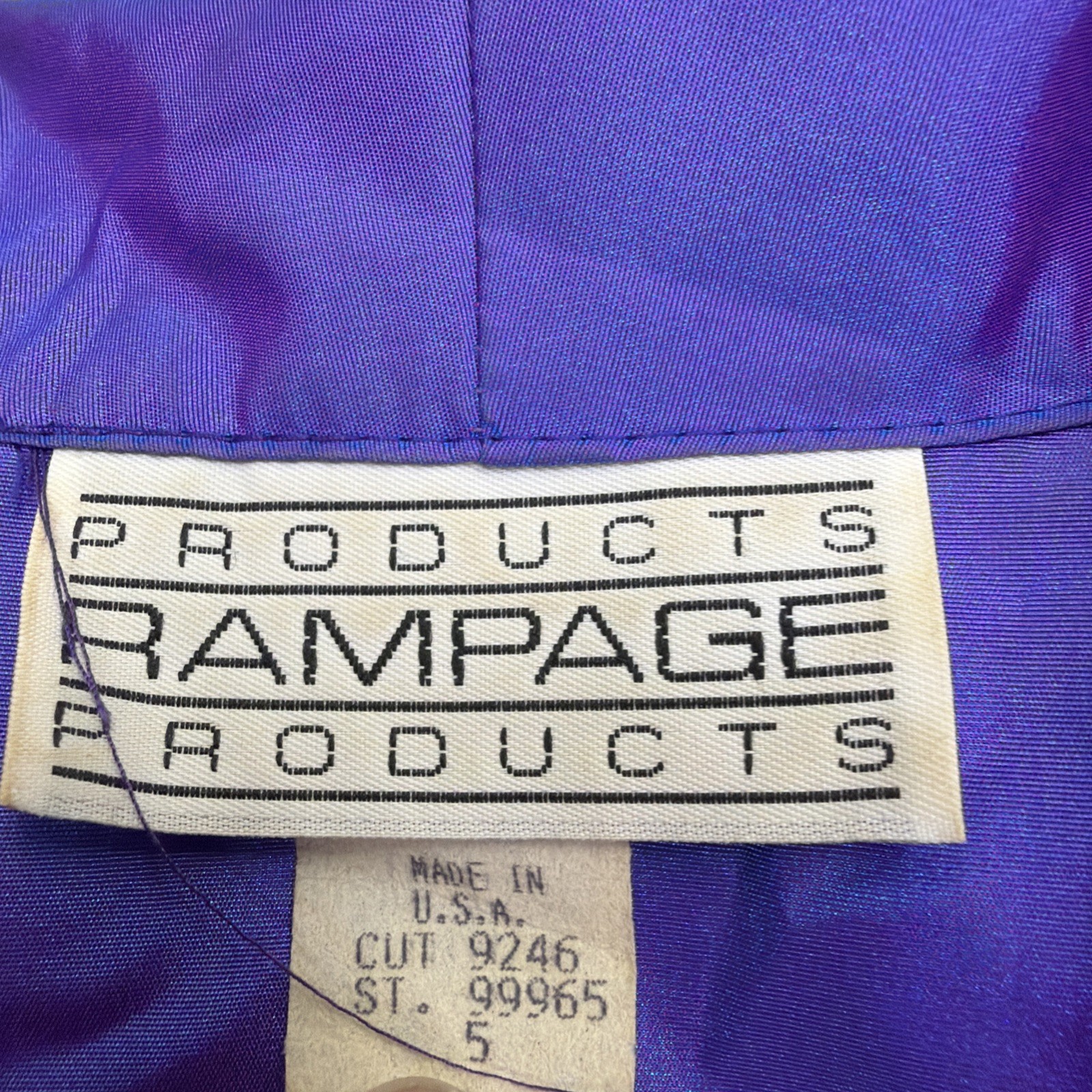 Vintage Rampage Satin Bolero Cropped Iridescent Purple Puff Sleeve