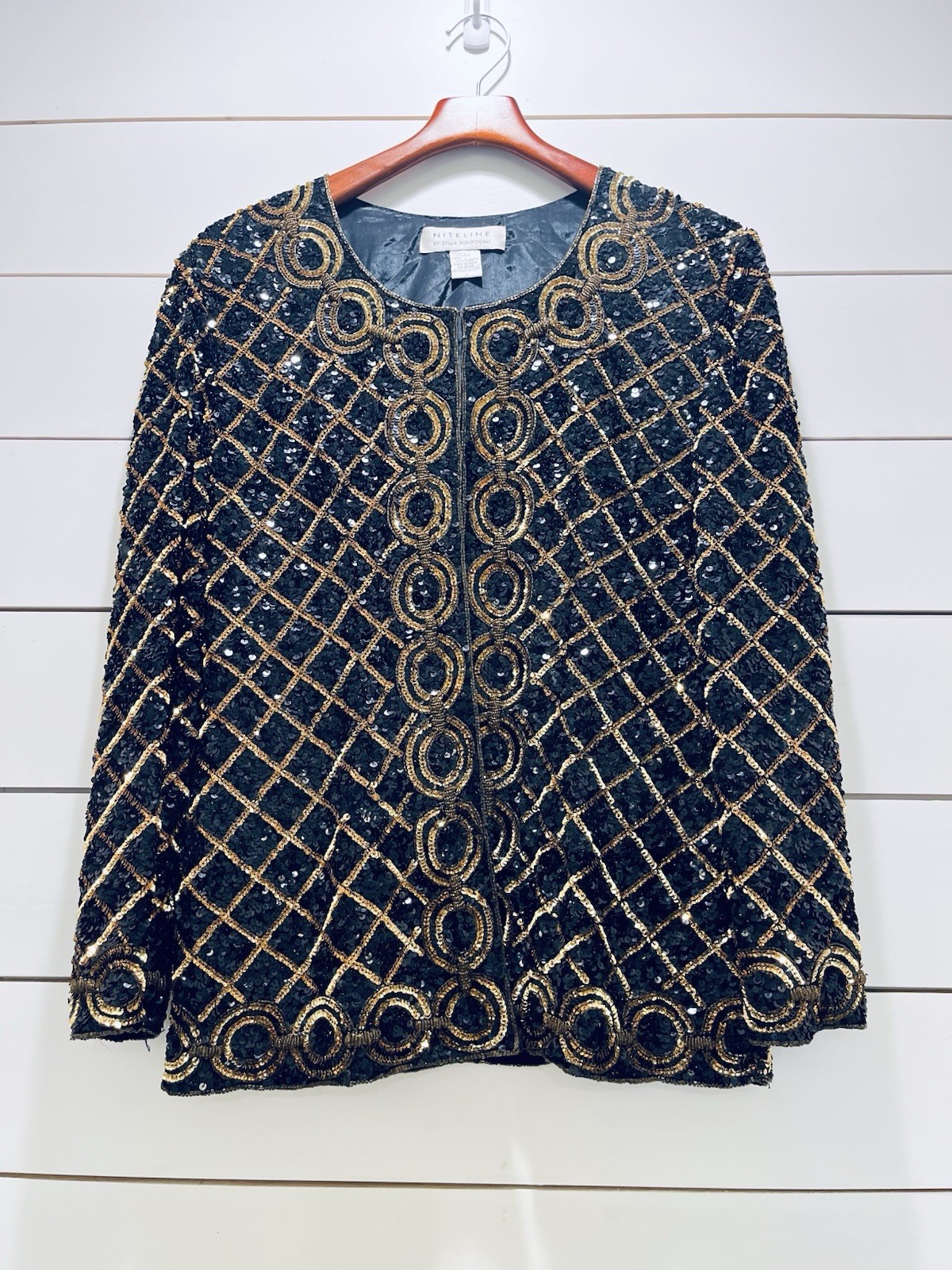 NITELINE BY DELLA ROUFOGALI Vintage Beaded Dress Jacket Side Large
