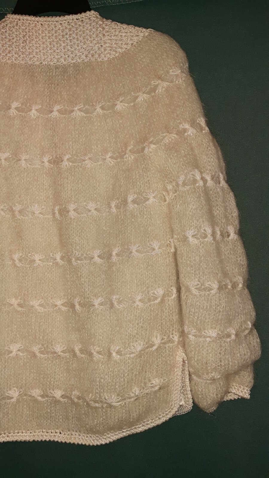 Beige Mohair Wool Cardigan Fully Lined by Cyn Les made in Hong Kong Vintage
