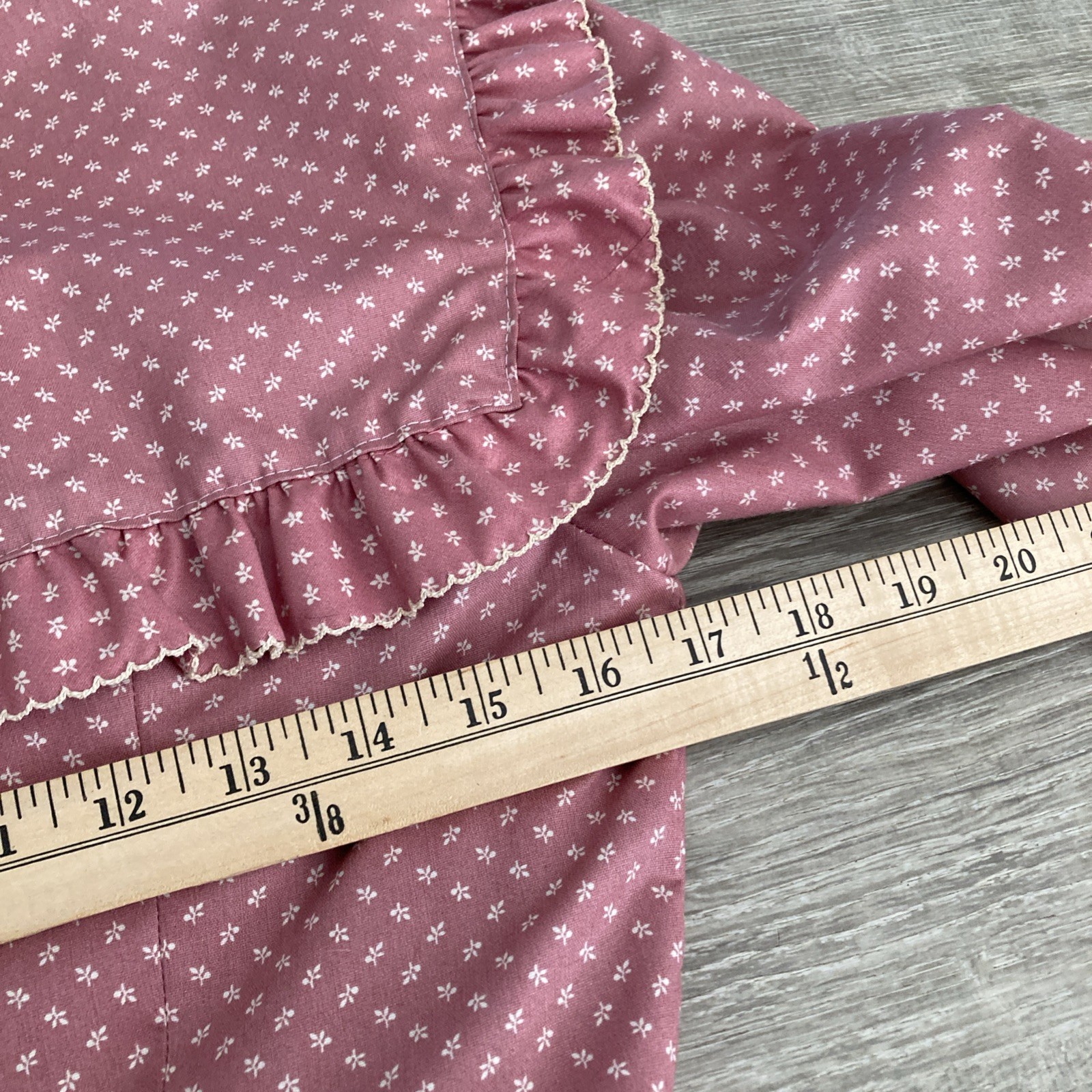 Vintage Hand Made For My Special Little Girl Prairie Dress Sz M Pink Floral Midi