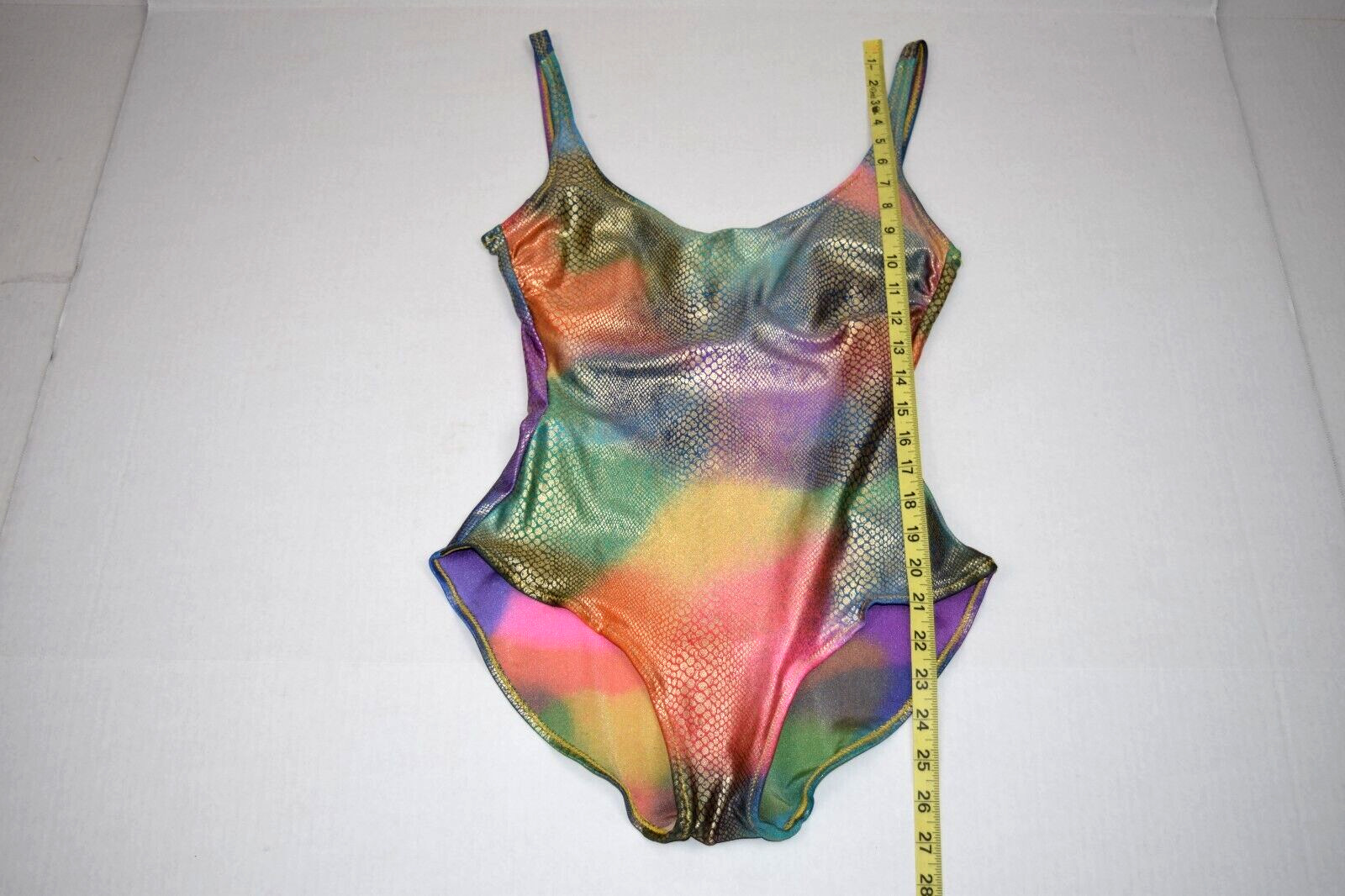 Vintage Swimsuit Gottex Size XS/S 80s Rainbow Snake Skin Print One Piece