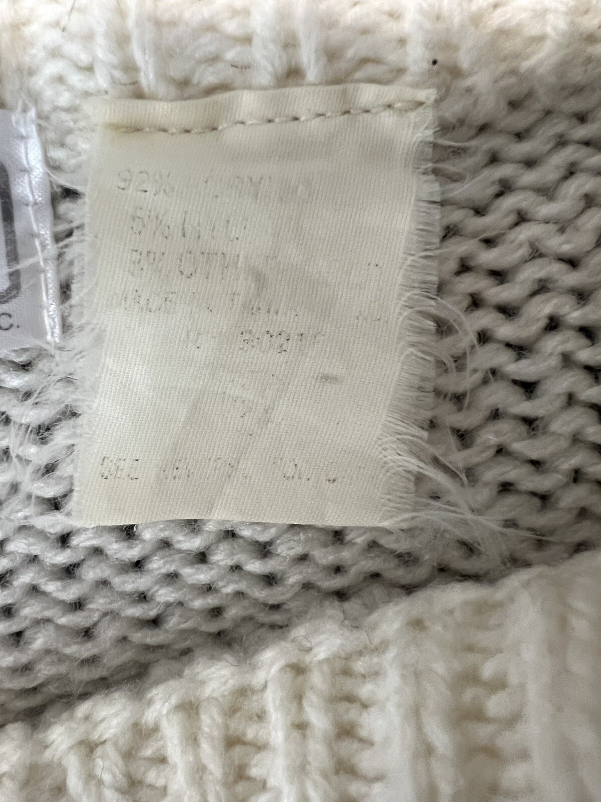 Vintage Diana Marco Sweater Womens Large Cream Gray Black Sparkle Grandma EUC