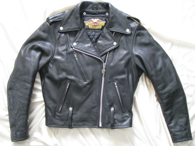 Harley Davidson Motorcycle Leather Jacket H-D Vtg 90s Cycle Champ Queen S 36 W