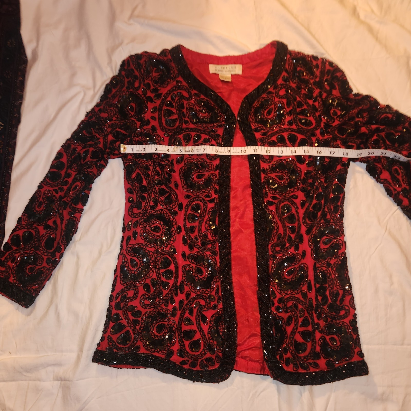Vintage 1980s Beaded Sequin Niteline by Della Roufogali Made in India Size 8 Fun