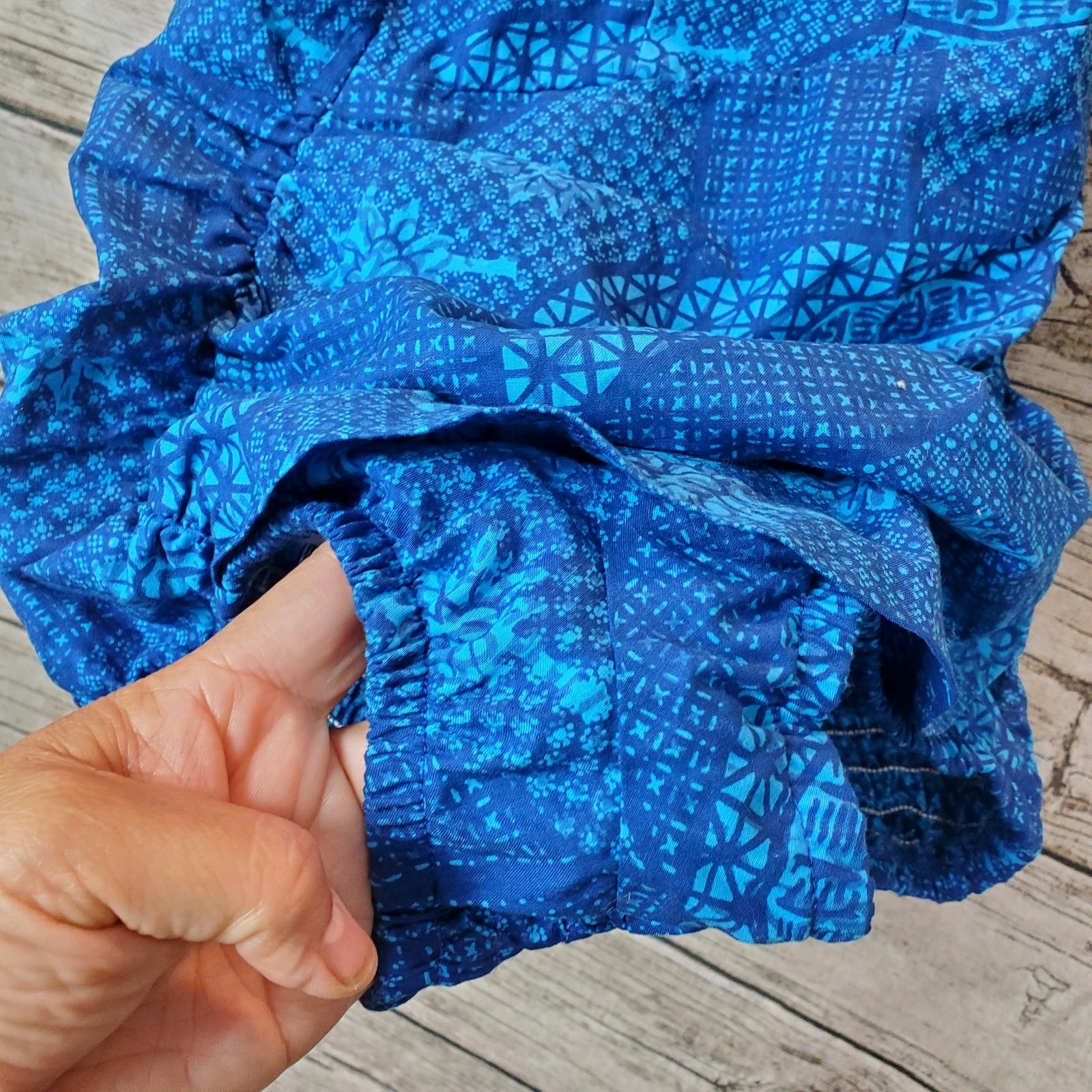 Swimsuit VTG Catalina 50s 60s Dazzling Royal Blue Batik Rouched Lined Sz 10/32