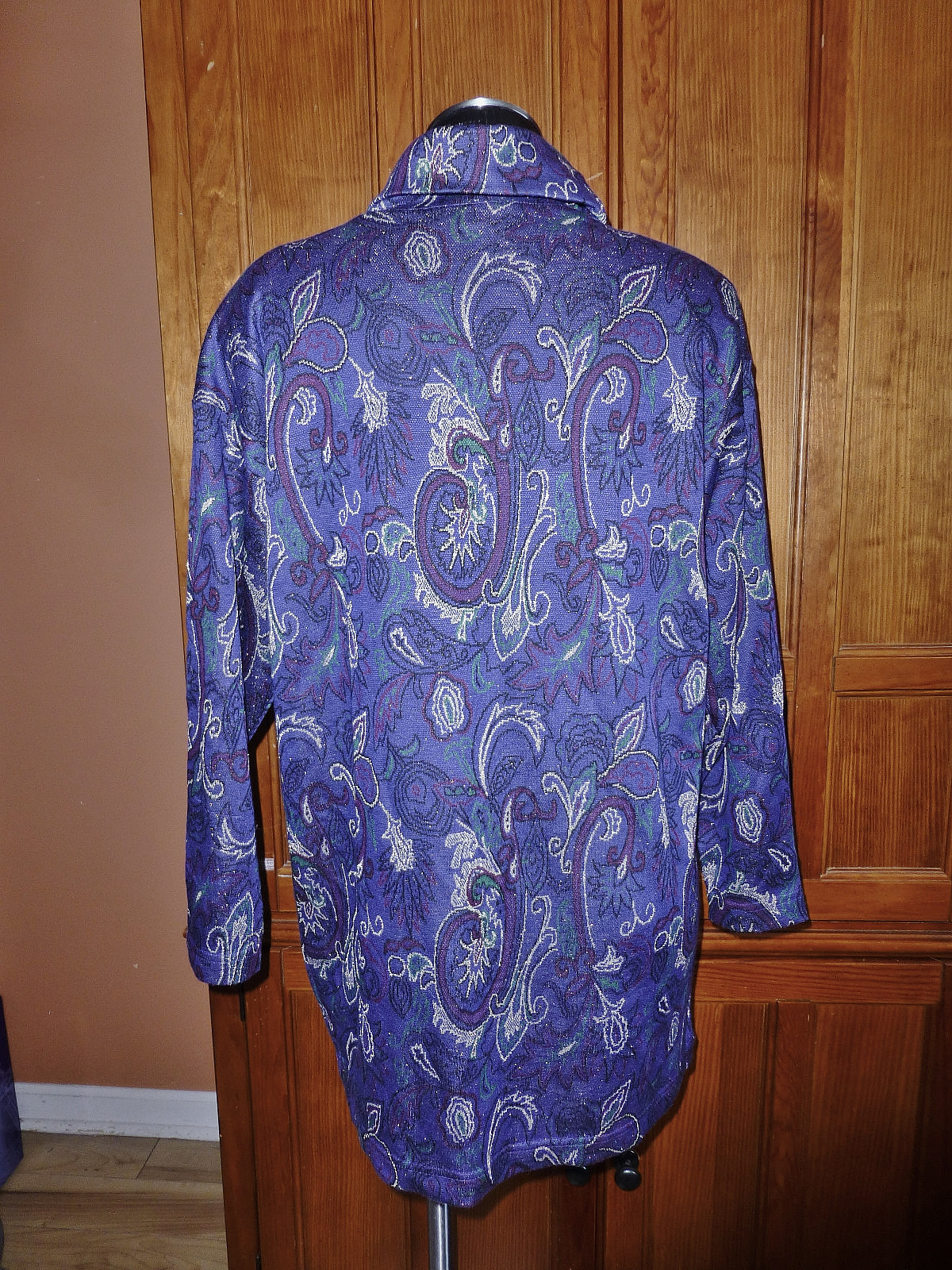 VTG 80s ADOLFO Collection Metallic Lurex Cowl KNIT Sweater Oversized Tunic TOP M