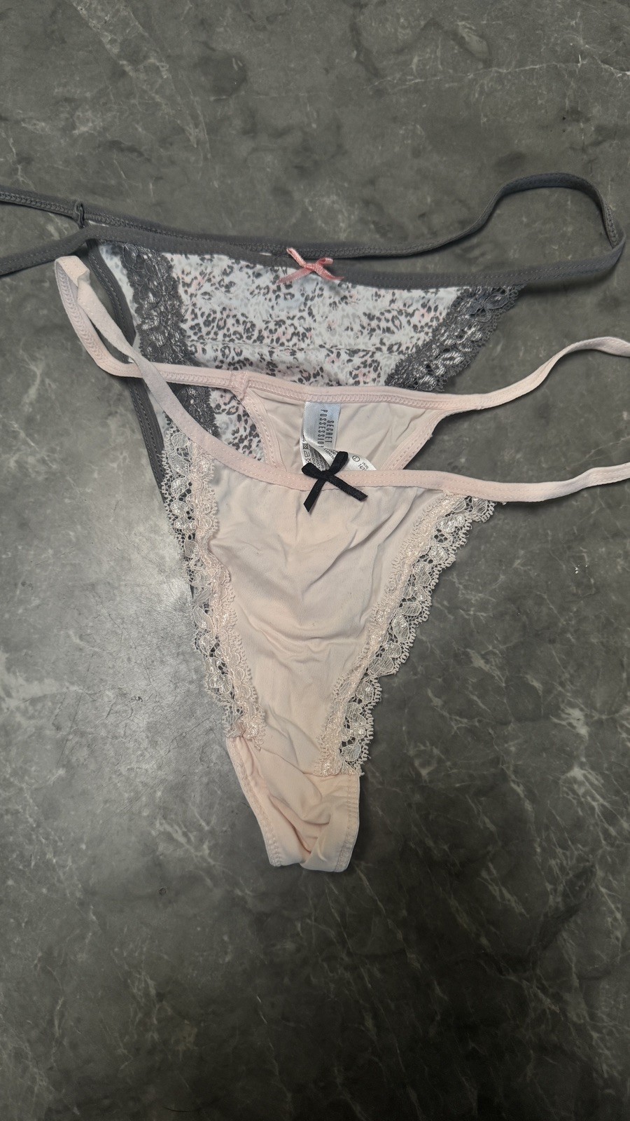 New 2Pk Nylon Second Skin Thong Bikini Panties Smooth Stretchy Silky Smooth SzL