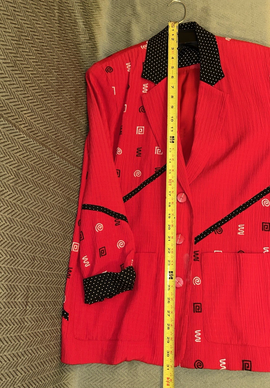 Vintage Canvasbacks Red Blue Trim Accents Blazer Women’s Size 6