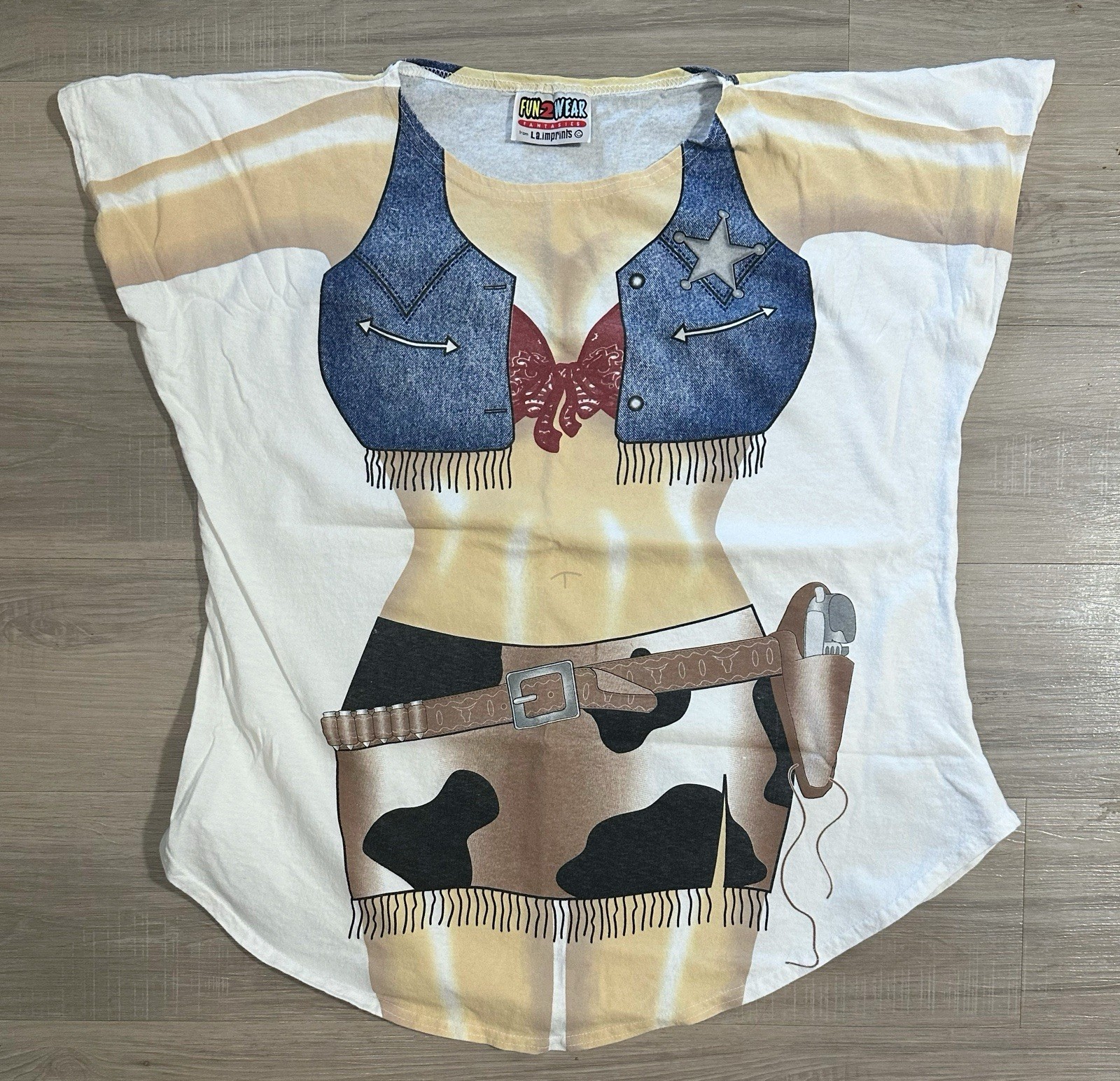 Vintage 90s Fun2Wear La Imprints Cowgirl Body T Shirt Womens One Size Country E