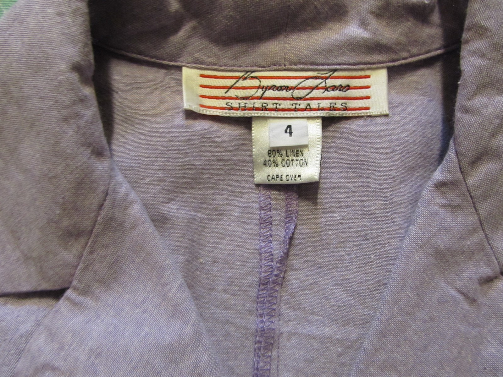 Vintage Byron Lars Shirt Tales lavender linen/cotton chambray jacket sz 4