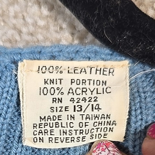 Vtg Leather Patchwork Vest/Skirt Upcycle Repair Craft Material Young East 13/14