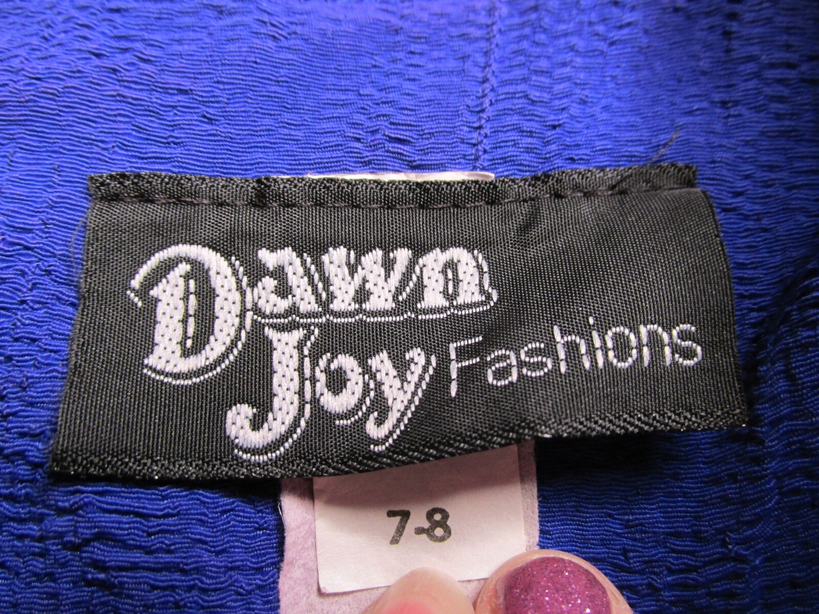 DAWN JOY Midi Career Dress Women SZ 7/8 Blue Peplum Brass Buttons VINTAGE 80’s