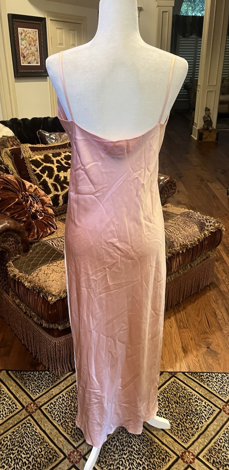 Vintage 90’s Martha Phillips 100% silk Long Pink Slip Dress Elegant Evening Gown